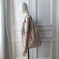 Sac Yvette en tweed rose et jaune moutarde tissé et fabriqué en France