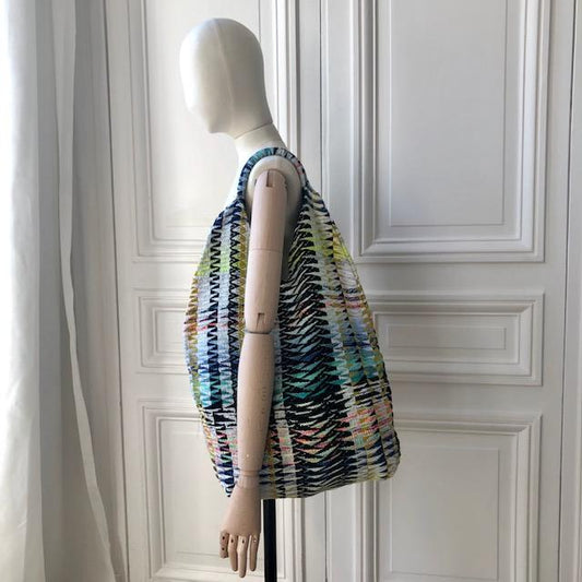 Sac Yvette en tweed multicolore tissé et fabriqué en France