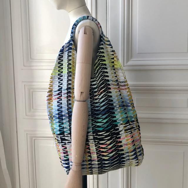 Sac Yvette en tweed multicolore tissé et fabriqué en France