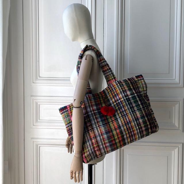 Sac Justine en tweed multicolore tissé et fabriqué en France