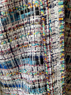 Kimono en tweed bleu ciel et blanc tissé et fabriqué en France