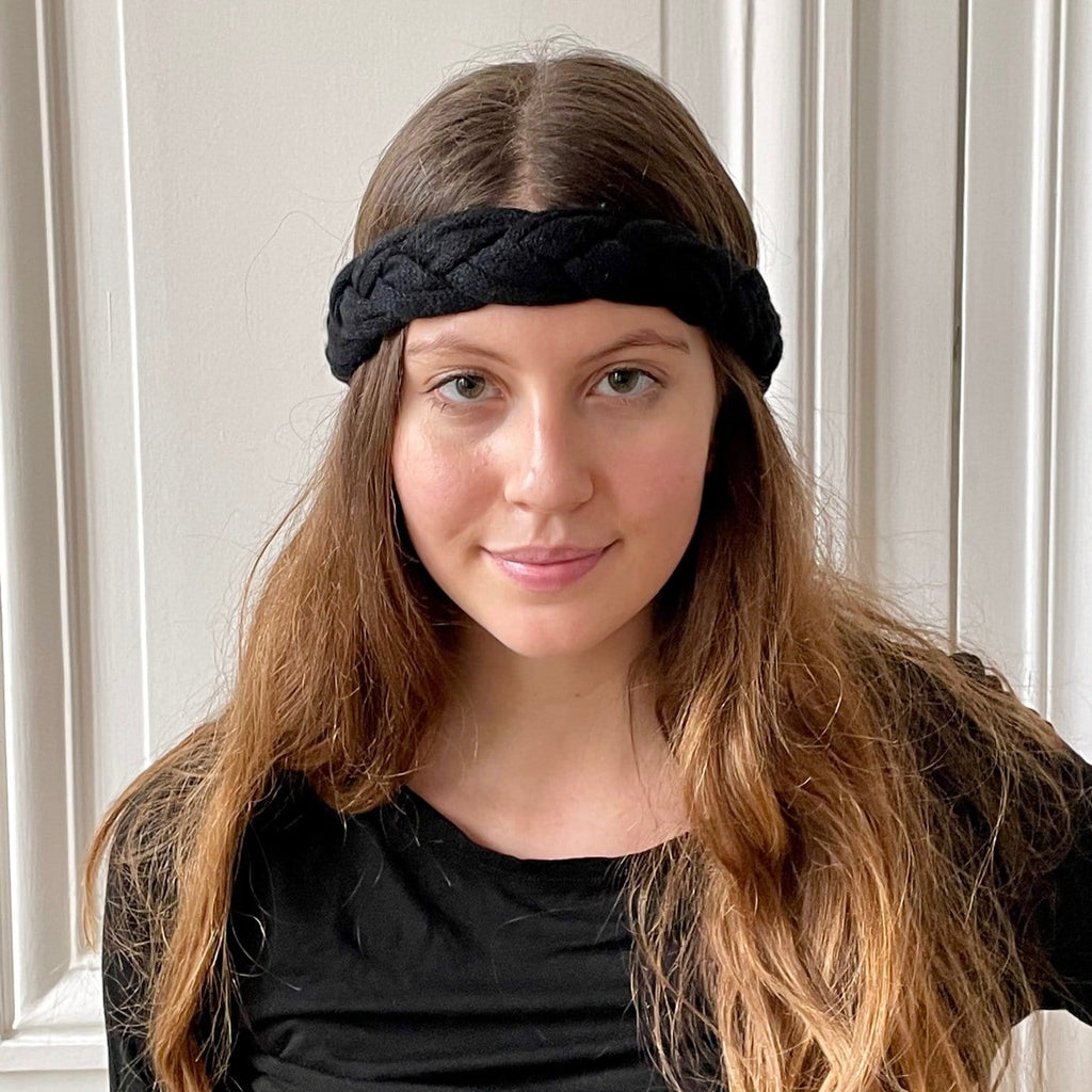 Bandeau tressé 58% cachemire 42% lin