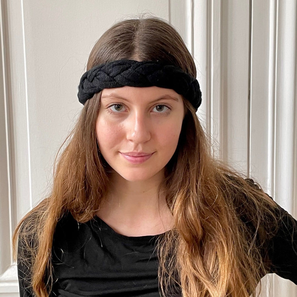 Bandeau tressé 58% cachemire 42% lin