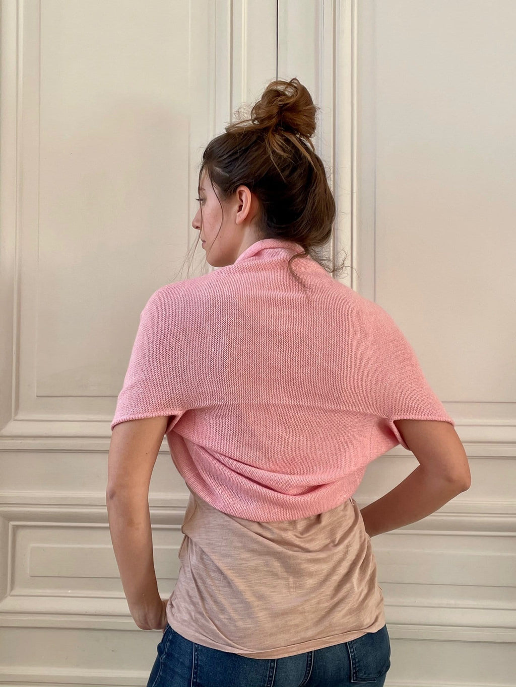 Pull bandeau 58% cachemire 42% lin