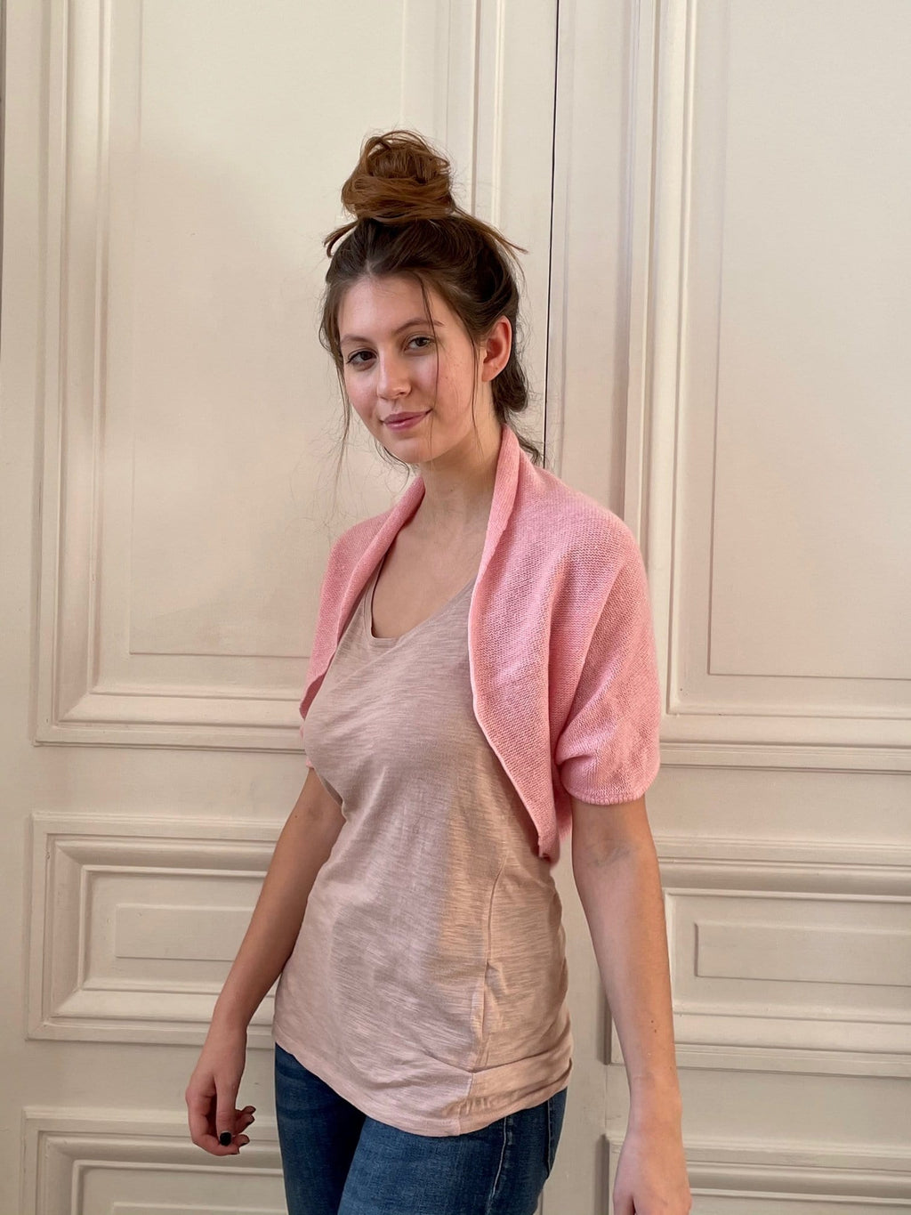 Pull bandeau 58% cachemire 42% lin