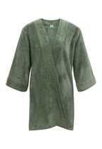 Kimono en éponge coton et bambou vert amande fabriqué en France