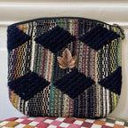 Pochette Delphine en tweed multicolore tissé et fabriquée en France