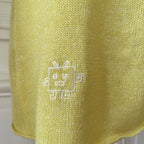 Pull sweatshirt jaune 58% cachemire 42% lin tricoté en France