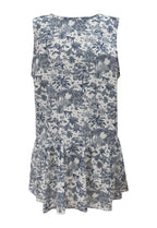 Robe à volant en toile de Jouy jungle marine fabriquée en France