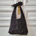 Sac Angèle en tweed noir, rouge, rose, vert et blanc