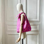 Sac Angèle en tweed figues rose, lilas et argenté tissé et fabriqué en France