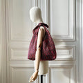Sac Angèle en tweed rose, lilas, noir et jaune tissé et fabriqué en France