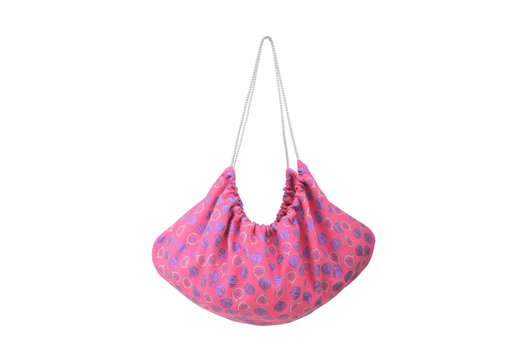 Sac Bénédicte en tweed figues rose, lilas et argenté tissé et fabriqué en France