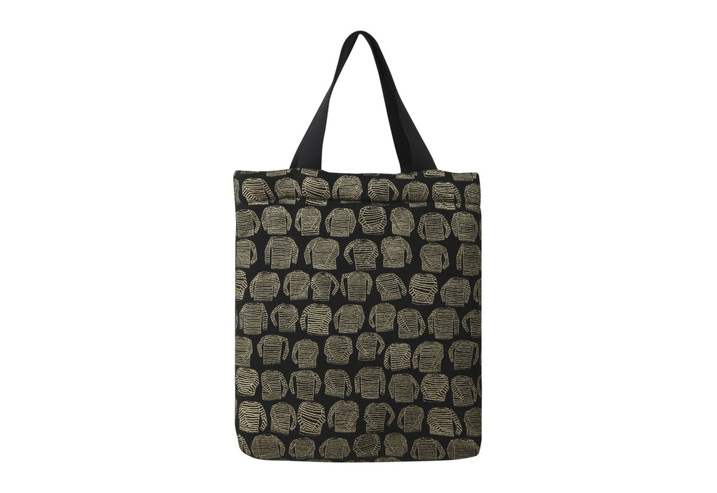 Sac Vivien en tweed marinières noir et or tissé et fabriqué en France