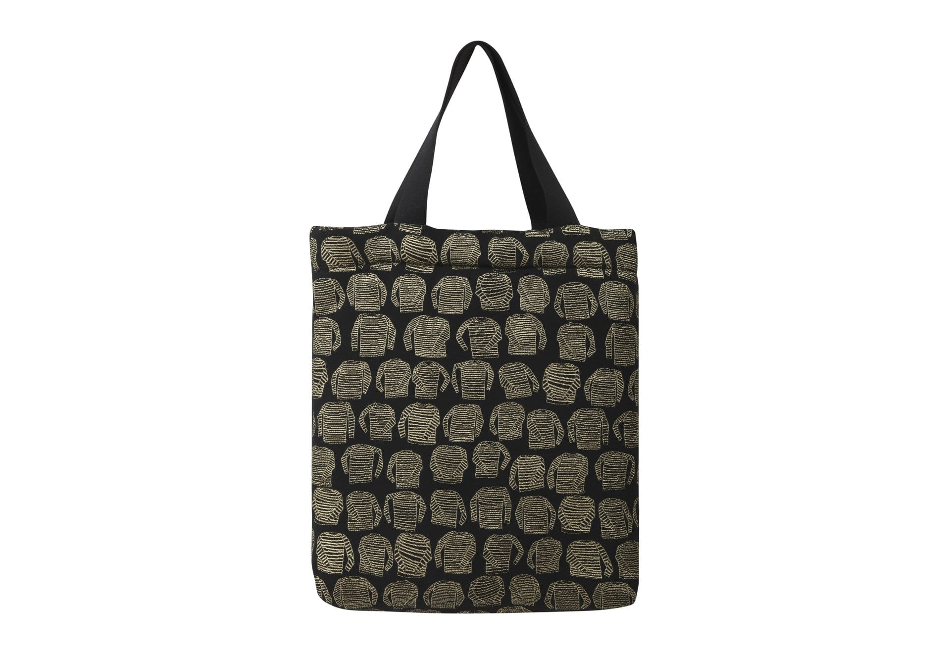 Sac Vivien en tweed marinières noir et or tissé et fabriqué en France