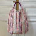 Sac Yvette en tweed rose, orange, bleu ciel et vert tissé et fabriqué en France