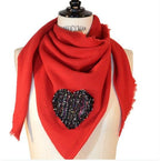 Triangle frangé Evesome maille serrée 100% cachemire - Evesome triangle fringed tight mesh 100% cashmere