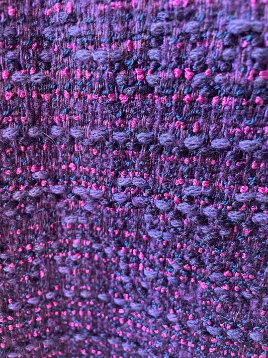 Veste en tweed violet tissé et fabriquée en France